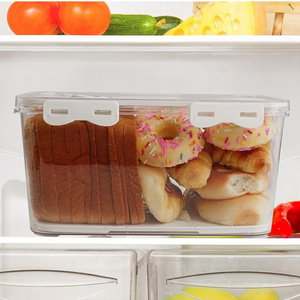 Controsoffitto in plastica a tenuta stagna tempo di registrazione cibo pane contenitore scatola per il pane con coperchio e maniglia - Product Image 4