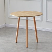 Table à manger minimaliste moderne pour 2 à 4 personnes avec plateau en MDF et pieds en bois, idéale pour une petite cuisine/salle à manger, utilisation extérieure