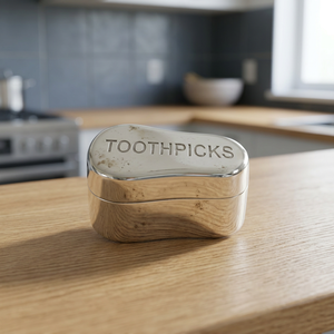 กล่องใส่ไม้จิ้มฟันทองเหลืองชุบเงิน - Product Image 1