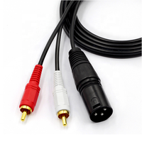 Câble XLR 2 en 1 mâle vers RCA coaxial, bobine de câble audio XLR vers RCA