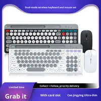 ZYG-806 Macaron Clavier et souris sans fil double mode, style punk, touches rondes, 88-98 touches, rechargeable