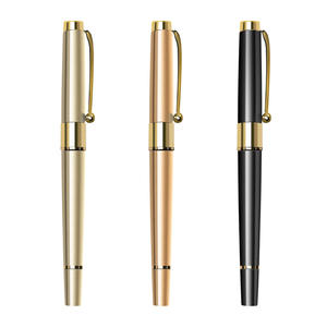 Juego de Bolígrafos de Gel de Lujo Personalizados, Metal Negro de Primera Calidad con Logotipo Personalizado para Regalo - Product Image 1