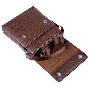 Borsa a tracolla da uomo Vintage alla moda in pelle sintetica con Logo personalizzato con patta impermeabile <span class=keywords><strong>Messenger</strong></span> con chiusura a cerniera - Product Image 2