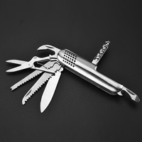 Couteau multifonction de poche 11 en 1 pour le camping en plein air, option OEM, lame de scie, lime à ongles, ouvre-bouteille pour la survie en randonnée