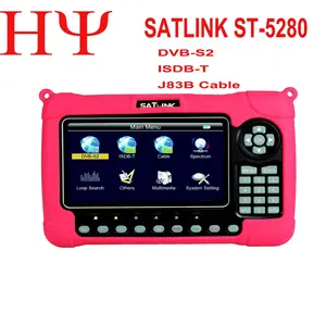 Satlink ST-5280 DVB-S2 ISDB-T J83B كابل و MPEG-2/4 H.265(8 بت) متوافقة يده كومبو متر جهاز قياس القمر الصناعي WS6980