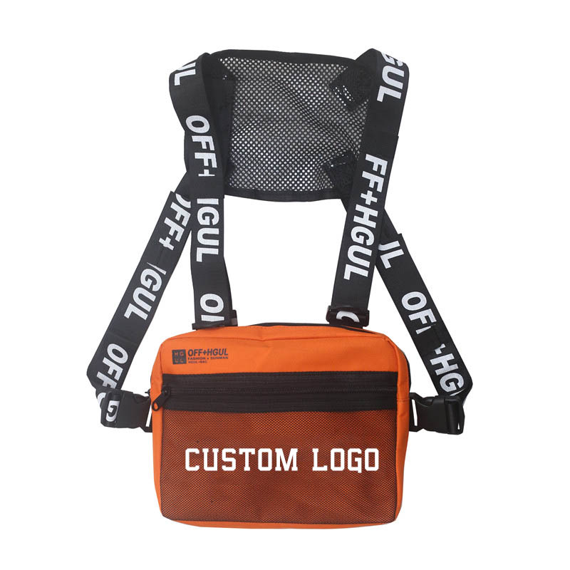 Hot Selling Adjustable Letter Printing Chest Bag Waist Packs Vest Women Outdoor Chest Bag