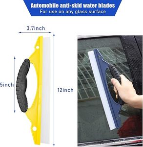 Water Blade Silicone Squeegee with Non-Slip Handle, 12 Inches Shower Squeegee Vehicle Dryer for Window, <b>Mirror</b>, Shower <b>Door</b> - Product Image 2