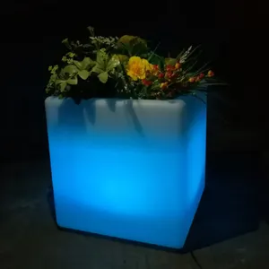 Glowing Plastic Solar Planter Christmas Decor Vase Colorful Lighting Flower Pot Glow RGB Color Changing Mood Light