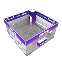 Boîte à lumière LED modulaire portable 20x20 en aluminium pour mur à lattes, bannière de marque de premier plan rétroéclairée pour stand de salon professionnel