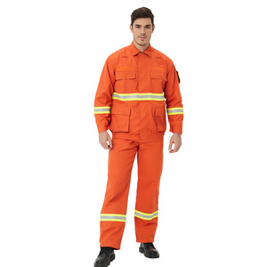 Traje de Bombero Xinke Naranja Rojo Hecho a Medida, Ropa Protectora Ignífuga de Aramida para Rescate en Incendios Forestales, Diseño Dividido - Product Image 4