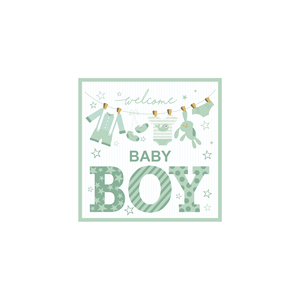 Juego de Platos de Papel para Baby Shower de Niño DAMAI, Decoraciones Verdes, Platos, Servilletas y Vasos Desechables - Product Image 5