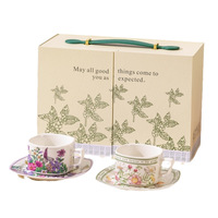 Coffret Cadeau de Tasses à Café en Céramique avec Plateau pour Soirée d'Entreprise, Anniversaire, Événement, Souvenir