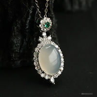 Pendentif en calcédoine blanche 2026bing, collier en agate et cristal, vente en gros d'usine de bijoux, Génération S4050202