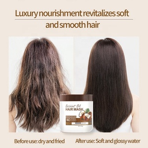 Vente en gros d'usine, 500g de produit naturel et biologique pour les soins des cheveux, masque capillaire hydratant et nourrissant à l'huile de noix de coco - Product Image 6