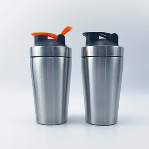 Schroef-Top Lekvrije Proteïne Shaker Fles Dubbele Wand Houdt Koude Hete Proteïne Poedercontainer