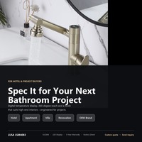 Robinet de lavabo de salle de bain à affichage numérique LED LUSA LSM4083 SUS304, monocommande, cartouche céramique, montage sur plan, OEM