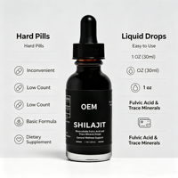 Gouttes liquides de Shilajit, acide fulvique biodisponible, oligo-éléments, 30 ml, 1 fl oz