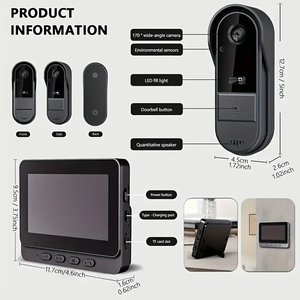 Timbre Inalámbrico Inteligente para el Hogar con Video HD, Cámara de Seguridad Plug and Play con <span class=keywords><strong>Audio</strong></span> Bidireccional y Diseño Impermeable - Product Image 1