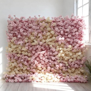 Custom Wedding Hotel <b>Wall</b> Background 3D Rollable <b>Flower</b> <b>Wall</b> Artificial Peony <b>Wall</b> Panel - Product Image 1