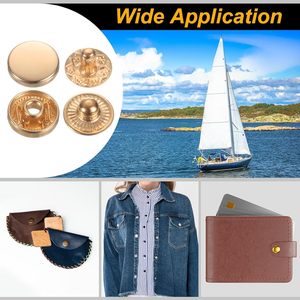 Kit de boutons-pression en cuir HARFINGTON, diamètre mm, boutons-pression en laiton, boutons-pression métalliques avec outils d'installation pour C - Product Image 6