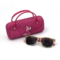 Emballage optique en cuir pailleté Etui à lunettes Etuis à lunettes de soleil Etui à lunettes de soleil unique Emballage en verre solaire