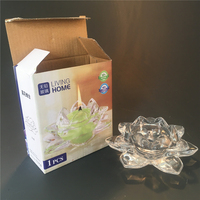 2025 mars EXPO vente chaude cristal poli Lotus bougie Table centres de table verre fleur de Lotus bougie