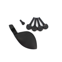 Vente en gros usine : Ensemble d'accessoires pour violon imitation ébène (mentonnière, chevilles, bouton de queue)