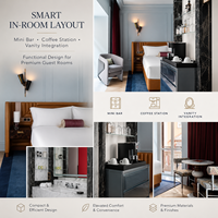 Ensemble complet de mobilier de chambre d'hôtel moderne et personnalisé pour la production hôtelière