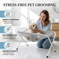 Support de bain pliable pour animaux de compagnie, station de lavage en maille pour chats, support de toilettage surélevé, support de douche pour petits chiens et chats