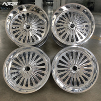 Jantes forgées NJQS 26x14 avec enjoliveurs flottants, finition polie, en alliage 6061-T6 pour pick-up