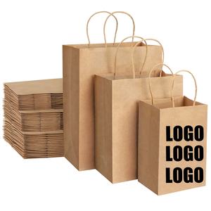 Bolsa de Regalo Ecológica Reciclada Barata, Bolsa de Papel para Joyería con Asa, Impresa Personalizada con su Propio Logotipo, para Envasado de Alimentos para Llevar - Product Image 1