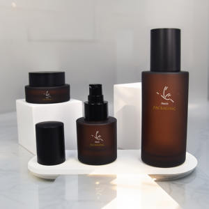 Amber cam damlalık şişe cilt bakımı şişeleri için lüks cilt bakımı serumu pompa Toner için lüks kozmetik kapları ambalaj - Product Image 4