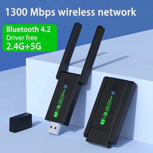 Adaptador USB <span class=keywords><strong>3.0</strong></span> <span class=keywords><strong>Bluetooth</strong></span> de 1300 Mbps, Tarjeta de Red 2 en 1, Transmisor y Receptor para PC con Windows 10/11, Doble Banda 2.4G y 5Ghz - Product Image 3