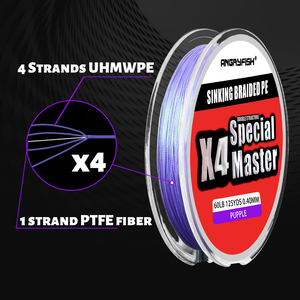 Ligne de pêche tressée en polyéthylène PE YILE Angryfish X4 Master Deep-Down, 100 m, ligne de coulée pour la pêche - Product Image 4