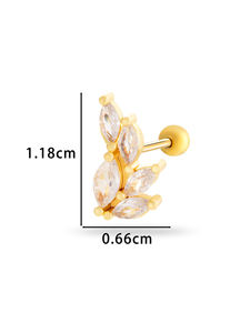 <span class=keywords><strong>Orecchino</strong></span> in Acciaio Inossidabile Placcato Oro 20g con Diamante per Piercing Helix Tragus Cartilagine per Donne - Product Image 4