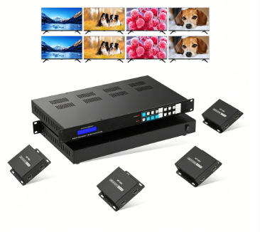 Yinker 4K 60hz 4X4 4X8 HDMI matrix Over Ethernet + 4 HDBaseT Receivers, Available for 4x4 16x16 32x32 36x36 72x72