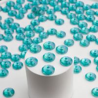 Perles de strass à coudre en résine époxy opale bleue des Caraïbes 6 mm, forme diamant, trou central, modèle YAXI 394-6, apprêts pour bijoux Palm