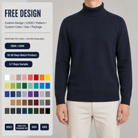 Maßgefertigte Gehäkelte Herbst-Herrenpullover aus 100% Kaschmir, Dick, Langärmlig, Atmungsaktiv, Anti-Pilling, Lässig mit Frontlogo, Großhandel