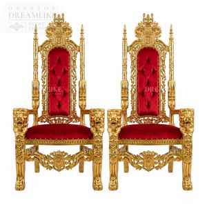 Elegante Sedia Trono <span class=keywords><strong>in</strong></span> <span class=keywords><strong>Legno</strong></span> con Finitura Dorata, Perfetta per Matrimoni di Lusso, Feste e Sale <span class=keywords><strong>da</strong></span> Banchetto - Product Image 3