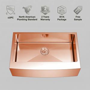 <span class=keywords><strong>Fregadero</strong></span> de cocina grande personalizable de acero inoxidable 304 de <span class=keywords><strong>30</strong></span>*20 pulgadas, ranura dorada rosa, diseño moderno hecho a mano, 23cm de <span class=keywords><strong>profundidad</strong></span> - Product Image 3