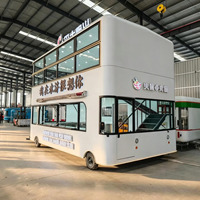 Camion-restaurant personnalisé en forme de bus à deux étages, camion de crème glacée, construction métallique, multifonctionnel, service de collations et de boissons, nouveau modèle