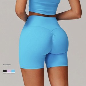 Short de motard en nylon taille haute pour femmes en gros vêtements de sport de fitness avec motif solide pour le yoga respirant à séchage rapide - Product Image 1