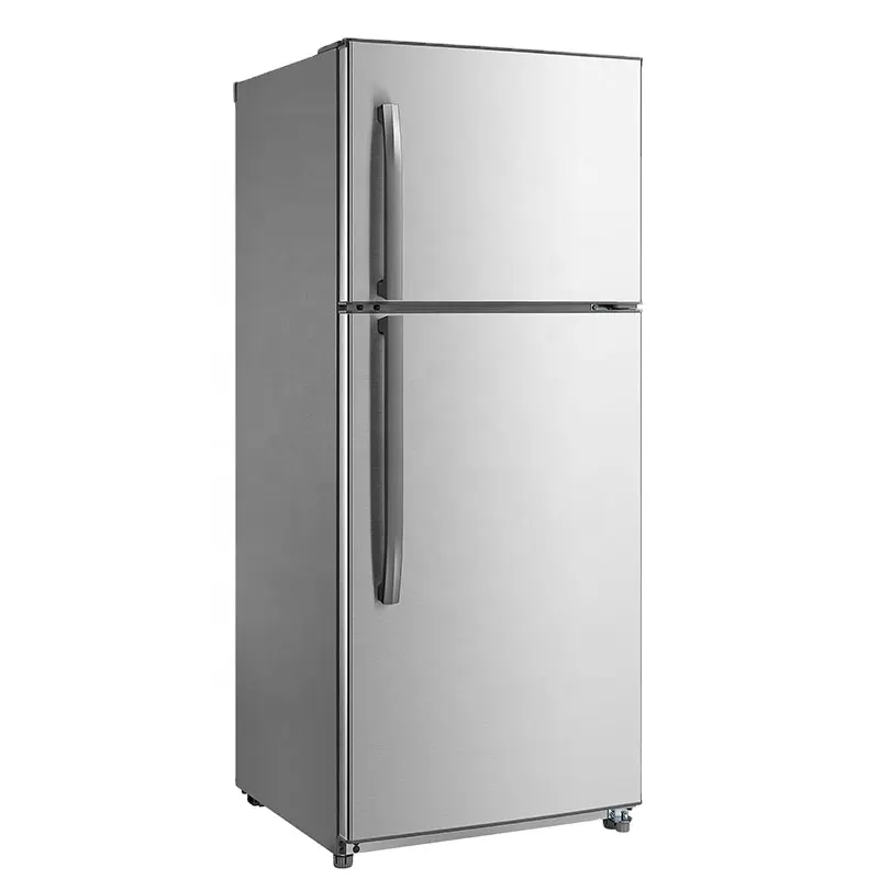 400L не требует разморозки ручка двойной дверное верхнее постоянным током Морозильник Холодильник
