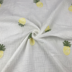Nuevo diseño, camisón de encaje de piña de algodón 100% blanco puro, tela tejida de gasa de doble capa Clase A, nuevo diseño, encaje blanco puro - Product Image 1