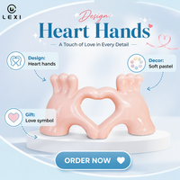 Figurine artisanale en céramique en forme de cœur créatif, statue d'amour dorée de luxe, ornement, centre de table, décoration, cadeau de la Saint-Valentin