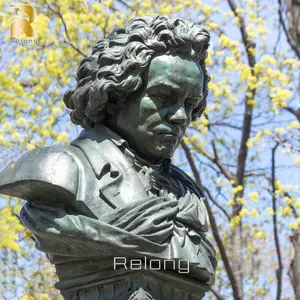 Berühmte Musik Genie Bronze Beethoven Büste Statue Skulptur