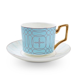 Service à café en céramique turque, <span class=keywords><strong>de</strong></span> style anglais, avec un support <span class=keywords><strong>de</strong></span> plateau à dessert, une tasse <span class=keywords><strong>de</strong></span> luxe et une grande soucoupes - Product Image 3
