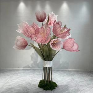 Ramo de Tulipanes de Organza Grande Hecho a Mano de Alta Gama, Venta al por Mayor de Fábrica, para Decoración de Bodas, Fiestas, Eventos y Escaparates - Product Image 3