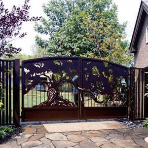 Cổng sắt mỹ thuật điều khiển từ xa, cổng sắt sân nhà, hàng rào bảo vệ vườn, cổng sắt mở trượt - Product Image 5