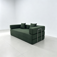Canapé-lit modulaire compressible en velours côtelé sans armature, convertible, pour le sol, avec mousse haute densité, pour salon
